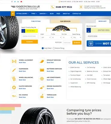 Automotive service website screenshot |Titanium Dash