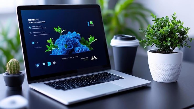 Laptop on office desk |Titanium Dash