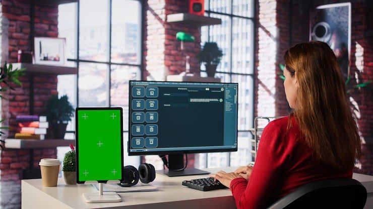 Woman working at desk |Titanium Dash